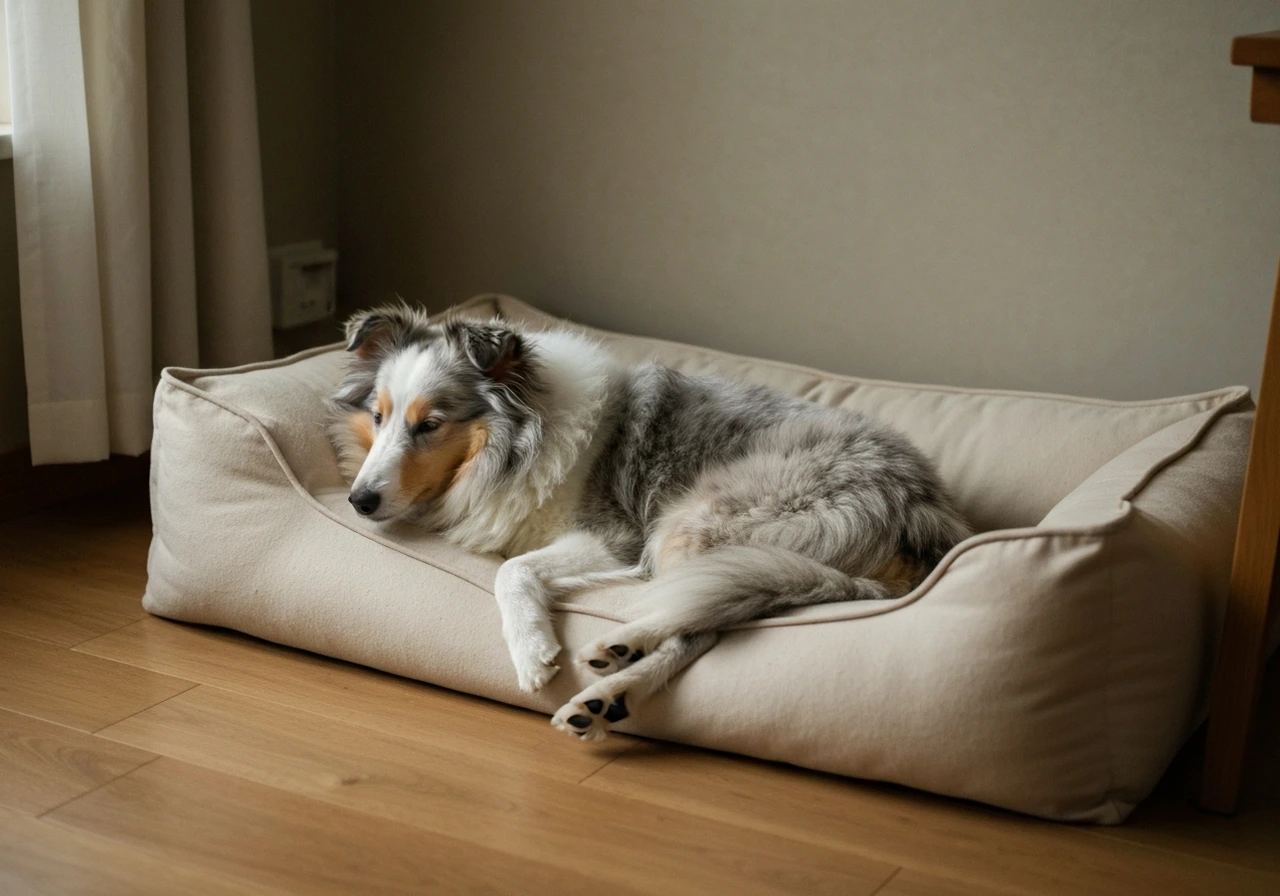 Berger Des Shetland resting at home