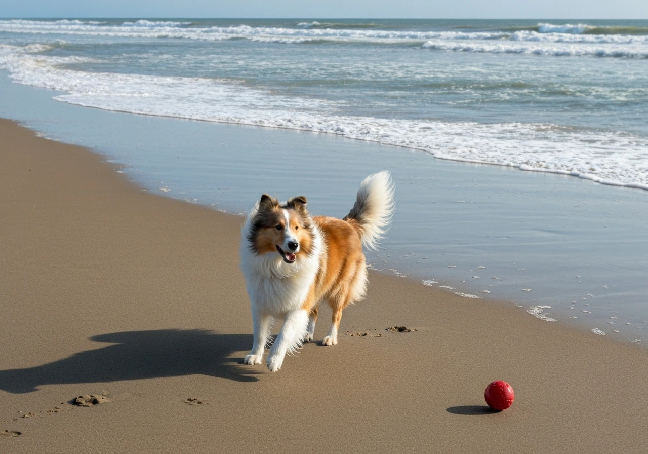 Berger Des Shetland enjoying outdoors