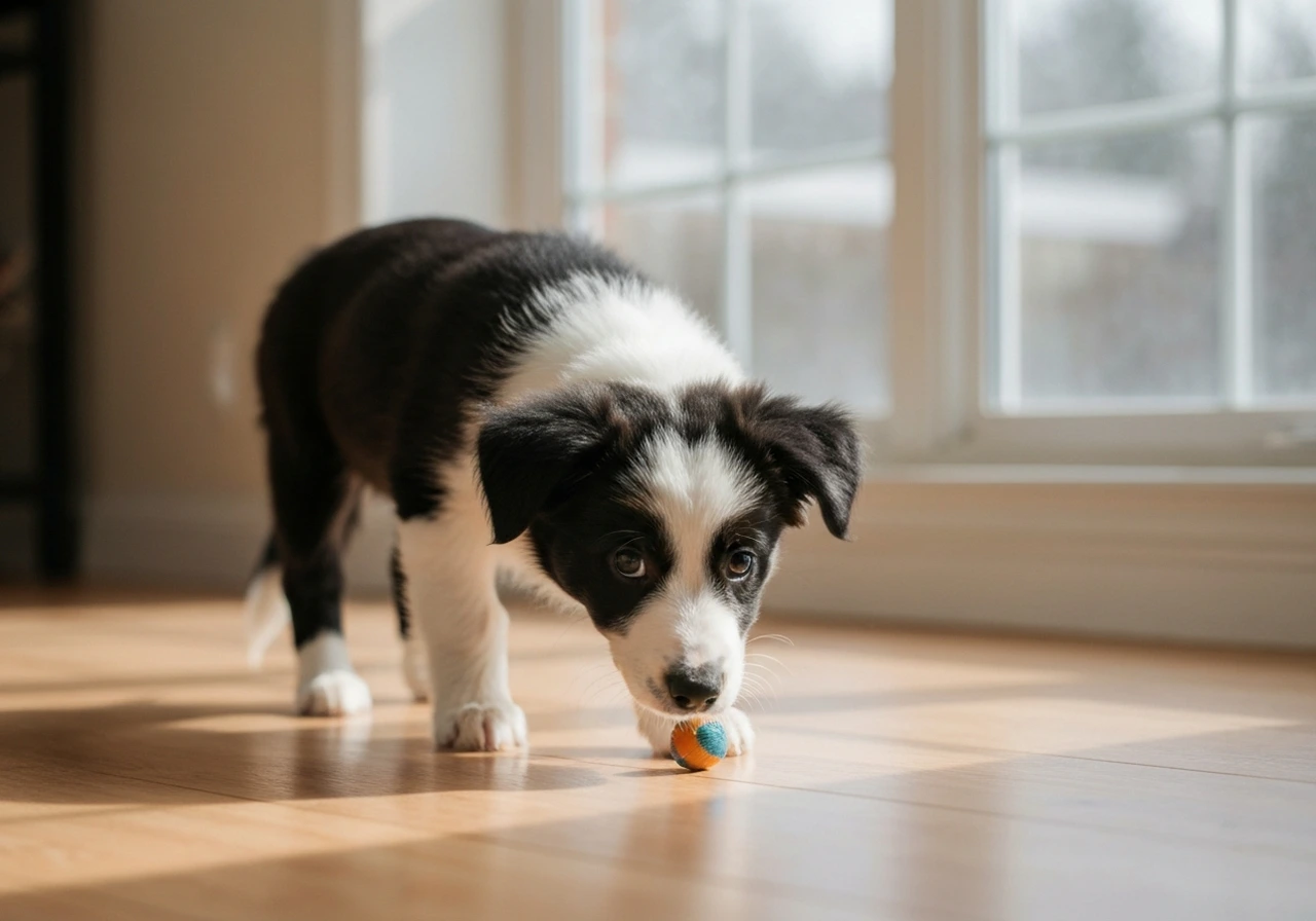 Border Collie puppy playing